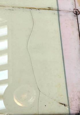 plafond en toile peinte marouflée sur verre broken