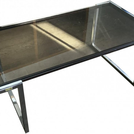 Table basse verre et chrome