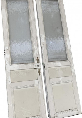Porte ancienne double vitrée avec moulures
