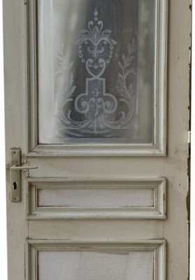 Porte en verre gravé