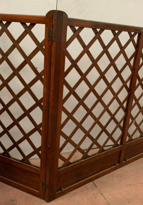 Séparation en quatre vantaux Croisillon en bois de sapin massif XX siècle