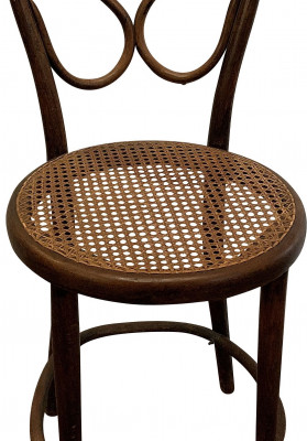 THONET Chaise haute ou Tabouret en bois courbé