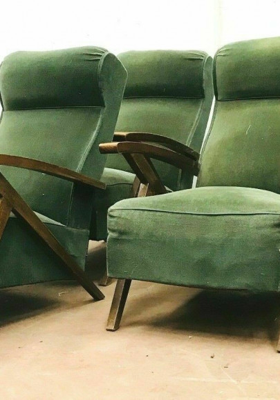 Suite de quatre fauteuils relax des années 1970