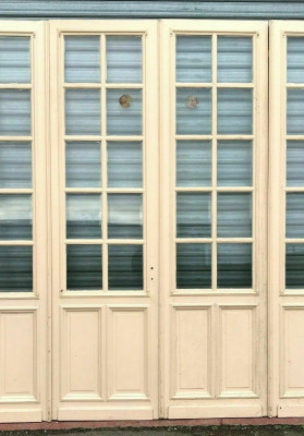 Portes de séparation a quatre vantaux Petits carreaux biseautés XX siècle