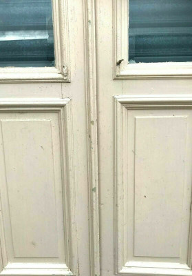 Portes de séparation a quatre vantaux Petits carreaux biseautés XX siècle